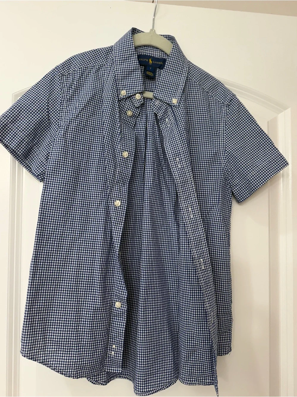 Boys - Ralph Lauren Blue Gingham Short-Sleeve Button-Down Shirt